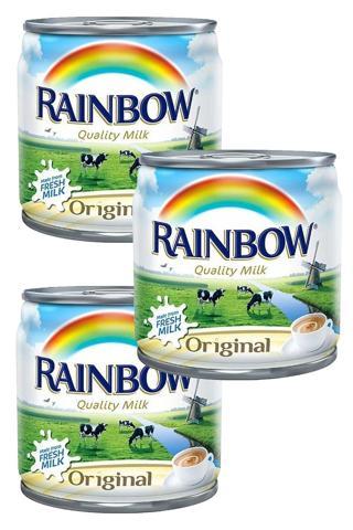 Rainbow Evaporated Milk Quality Milk 170 Gr X3 Adet