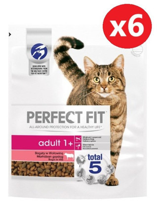 Perfect Fıt Yetişkin Sığır Etli Kuru Kedi Maması 750 Gr*6 Adet
