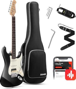 Donner Seeker Series DST-400 Elektro Gitar Seti (Siyah)