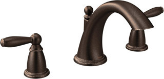 Moen T4943Bn Brantford 2-Handle Deck Mount Roman Tub Faucet Trim Kit Without Valve, Brushed Nickel