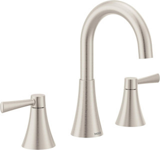 Moen 84023Srn Ronan İki Saplı Yaygın Lavabo Bataryası, Spot Dirençli Fırçalanmış Nikel