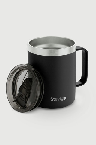 STEVIG 1 CAP DAİLY MUG KUPA ÇELİK TERMOS 350 ML BLACK ST-265