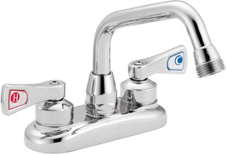 Moen Ticari M-Dura Krom İki Kulplu 4 İnç Centerset Yardımcı Programı Veya Çamaşır Bataryası, 8277