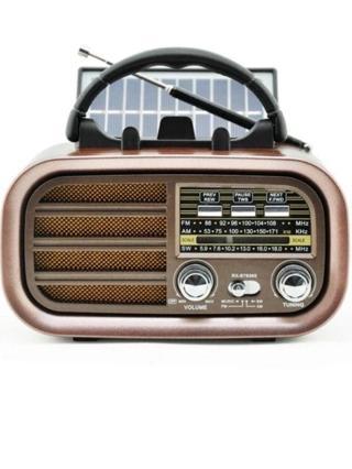 Rt-877 Güneş Enerji Panelli Bluetooth Fm-Usb-Tf-Aux Şarjlı Nostaljik Radyo