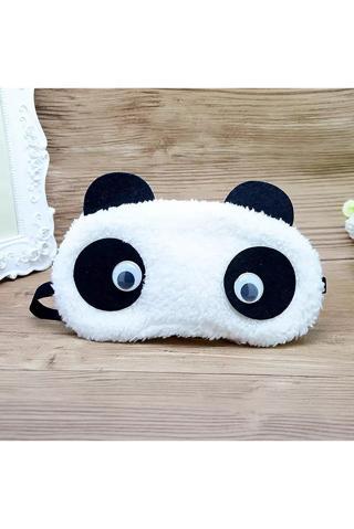 GÖz Bandı Peluş Panda Uyku Bandı Figürlü Uyku Göz Maskesi Göz Bandı Oynar Gözlü Uyku Gözlüğü