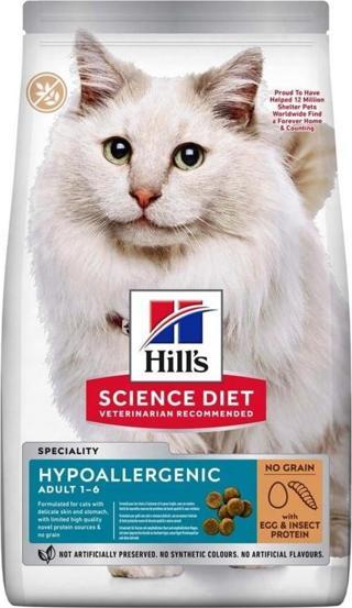 Hill's Hypoallergenic Yumurtalı ve Böcek Proteinli Yetişkin Kedi Maması 1,5 kg