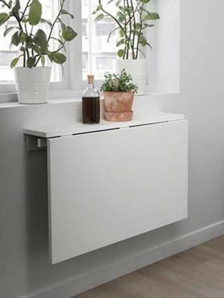 Sebura Duvara Monte Monteli Katlanır Masa Çalışma Yemek Masası Duvardan Açılan Montaj Monteli Masa 60*90 Cm