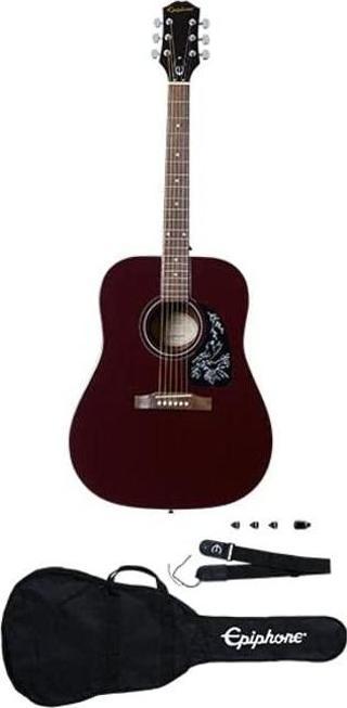 Epiphone Starling Akustik Gitar Başlangıç Paketi (Wine Red)