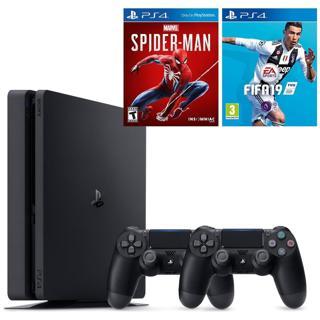 Sony PS4 Slim 1 TB Oyun Konsolu + PS4 Spider-Man + PS4 Fifa 19 Türkçe + 2. Kol