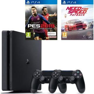 Sony PS4 Slim 500 GB Oyun Konsolu + 2. PS4 Kol + PS4 Pes 19 + PS4 Need For Speed Payback