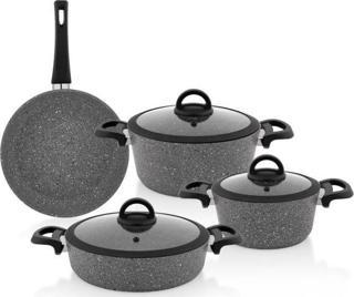 Schafer Cucina Yanmaz Yapışmaz Tencere Seti 7 Parça-Gri