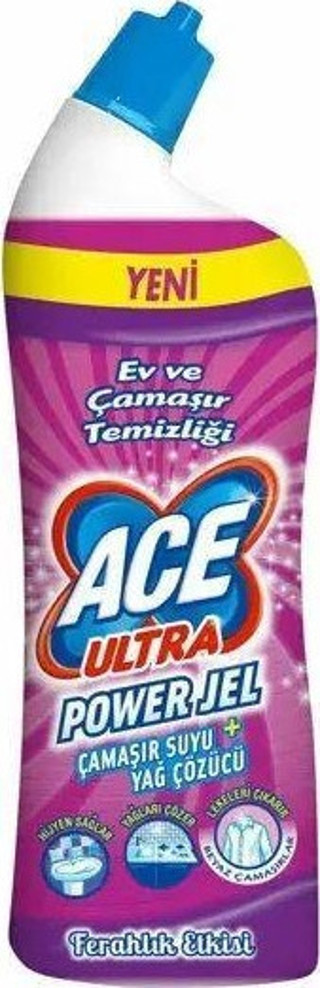 Ace Ultra Power Jel 750 Ml. Çamaşır Suyu Ferahlık Etkisi