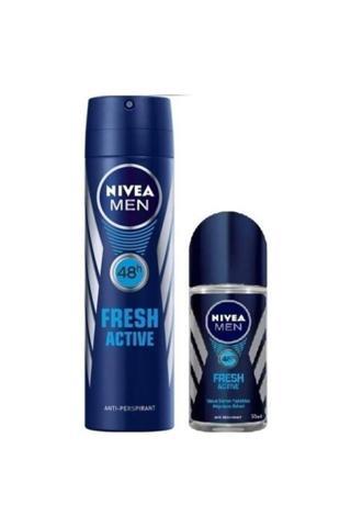 Nivea Men Fresh Active Deodorant Spray 150 ml+Roll-On 25 ml