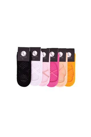 Beauty Mark 6'lı Yüksek Kalite Pilates Yoga Çorabı