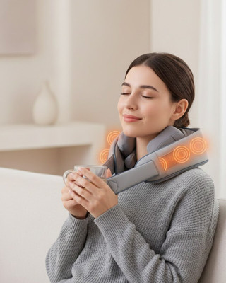 Northcity 1800mAh Sıcak Masaj Aleti - Kablosuz Boyun ve Omuz Ağrı Kesici Ergonomik Tasarım