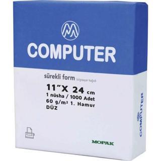Mopak Sürekli Bilgisayar Kağıdı 11x24 60 gr 1 Nüsha Düz 1000'li