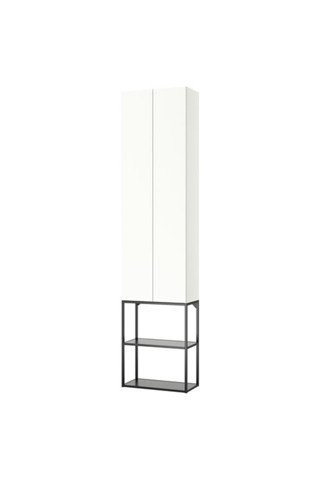 Ikea Enhet, Raf Ünitesi, Beyaz-Antrasit, 60X32X255 Cm
