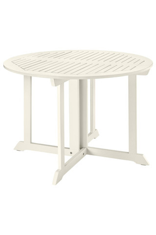 Ikea Yemek Masası, Beyaz-Bej, 108 Cm 4 Kişilik. Ayak:Poliamid Plastik
