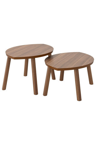Ikea Sehpa Seti, Ceviz Kaplama, Uzunluk: 72 Cm  Genişlik: 47 Cm