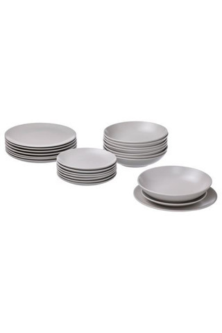 Ikea Fargklar Açık Gri Yemek Takımı 18 Parça 6 Kişilik
