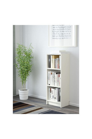 Ikea Kitaplık, Beyaz, 40X28X106 Cm Ayarlanabilir Raflı