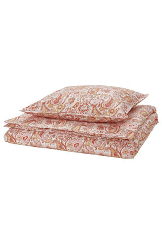 Ikea Rodgersıa Tek Kişilik Nevresim Seti Pembe -Beyaz 150X200, 50X60