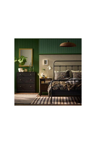 Ikea Tek Kişilik Nevresim Seti, Siyah-Çok Renkli, 150X200/50X60 Cm