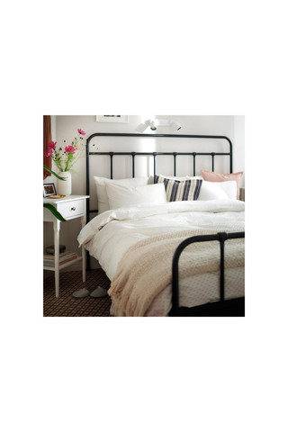 Ikea Tek Kişilik Nevresim Seti , Beyaz-Yeşil, 150X200/50X60 Cm