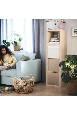 Ikea Açık Raf Ünitesi, Ağartılmış Meşe Görünümlü, 42X147 Cm