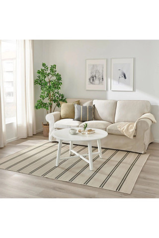 Ikea Vırklund Halı , Bej-Koyu Gri,
