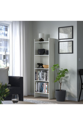Ikea Kitaplık, Beyaz, 50X25X160 Cm
