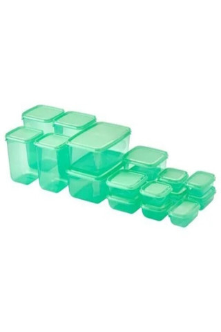 Ikea Pruta 17 Parça Yeşil Saklama Kabı 60149673
