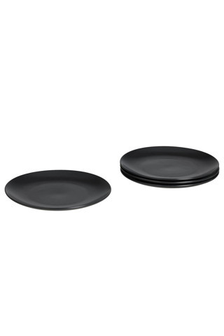 Ikea Quick 4 Adet Servis Tabağı Çap 26 Cm 4'Lü Set Stoneware Yuvarlak Tabak Mat Koyu Gri 00363