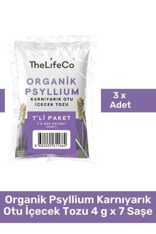 Thelifeco Orgranik Psyllium Karnıyarık Otu Şase 4gr X 7 Adet - 3 Paket
