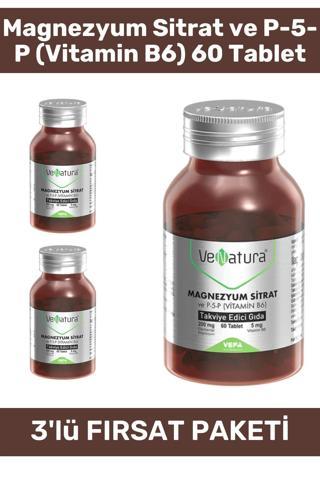 Venatura Magrnezyum Sitrat Ve P-5-P (Vitamin B6) 60 Tablet - 3 Adet