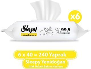 Sleepy Yenidoğan Islak Bebek Havlusu 6x40 (240 Yaprak)