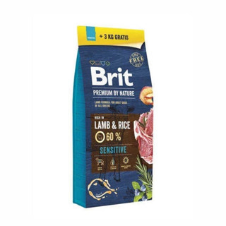Brit Care Brit Premium By Nature Sensitive Kuzu Etli ve Pirinçli Yetişkin Köpek Maması 15 Kg + 3 Kg Hediyeli