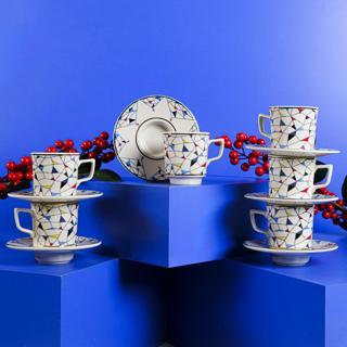 Aryıldız Pine 6 Kişilik Türk Kahve Fincan Takımı