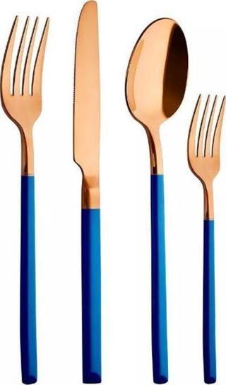 Aryıldız Soho Prestige Bronz Lacivert Çatal Kaçık Bıçak 24 Parça