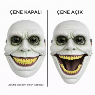 Lunaev Hareketli Çene Mekanizmalı Korku Maskesi Yeşil