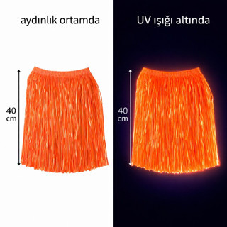 Lunaev Neon Turuncu Hawaii Parti Eteği 40 cm