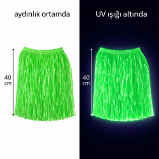 Lunaev Neon Yeşil Hawaii Parti Eteği 40 cm