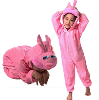Lunaev Çocuk Tavşan Kostümü Pembe Renk 2-3 Yaş 80 cm