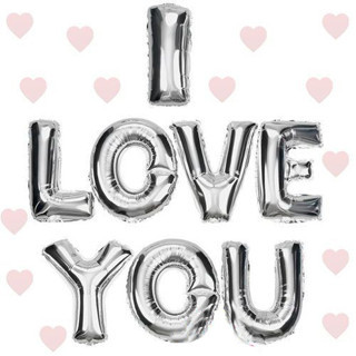 Lunaev I Love You Folyo Balon Gümüş Renk 35 cm