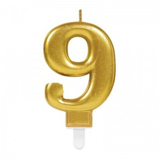 Lunaev 9 Rakam Mum Gold Renk Parti Aksesuarları
