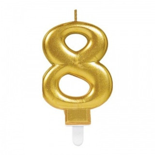 Lunaev 8 Rakam Mum Gold Renk Parti Aksesuarları