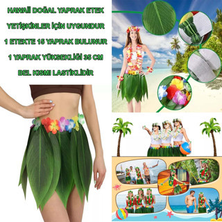 Lunaev Tropikal Esintili Hawaii Yapraklı Parti Eteği Yetişkin Boy