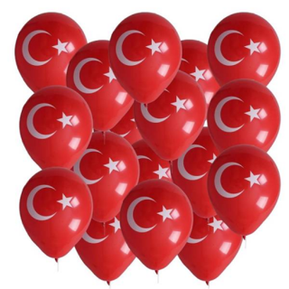 Lunaev Bayraklı Balon 12 İnç 100 Parça