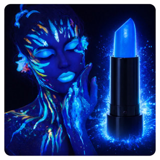 Lunaev UV Neon Mavi Ruj – Karanlıkta Parlayan Makyaj Boyası