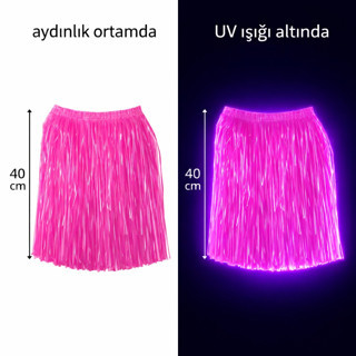 Lunaev Neon Pembe Hawaii Parti Eteği 40 cm